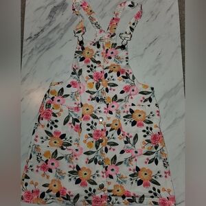 Girl Floral Overall Dress Size 10